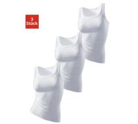 Tanktop H.I.S "ohne Seitennähte", Damen, Gr. 44/46, weiß, Feinripp, Obermaterial: 100% Baumwolle, unifarben, Basic, körpernah normal, tiefer Rundhals, Tops Tanktop, aus weicher Rippqualität aus Baumwo