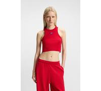 Tanktop HUGO BLUE "Baby Tank", Damen, Gr. M (38), rot (dunkelrot 601), Feinripp, Obermaterial: 96% Baumwolle, 4% Elasthan, unifarben, bauchfrei, Rundhals, Tops Tanktop, Cropped-Form (72709134-M) dunke