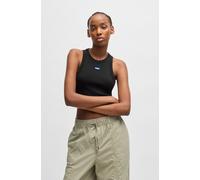 HUGO Tanktop aus Stretch-Baumwolle mit Logo-Aufnäher - Style Baby Tank_B, 50511450 Schwarz XXL