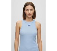 Tanktop HUGO BLUE "Easy Tank", Damen, Gr. M (38), open blau 477, Feinripp, Obermaterial: 96% Baumwolle, 4% Elasthan, unifarben, slim fit normal, Rundhals, Tops Tanktop, Stretch-Baumwolle, Slim Fit (26