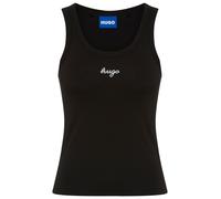 Tanktop HUGO "Damatank", Damen, Gr. M, schwarz (schwarz 001), Single Jersey, Obermaterial: 95% Baumwolle, 5% Elasthan, unifarben, extraeng hüftlang, tiefer Rundhals, Tops Tanktop, aus Stretch-Baumwoll