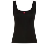 Tanktop HUGO UNDERWEAR "HUGO HEART VEST", Damen, Gr. S, schwarz (schwarz 001), Rippware, Obermaterial: 90% Modal, 10% Elasthan, körpernah normal, tiefer Rundhals, Tops Tanktop (91529928-S) schwarz 001