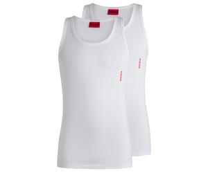 Tanktop HUGO UNDERWEAR "Twin Pack", Damen, Gr. S (46), weiß (weiß 100), Single Jersey, Obermaterial: 93% Baumwolle, 7% Elasthan, Basic, körpernah, Rundhals, Tops Tanktop, mit Markenlabel in Kontrastfa