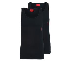 Tanktop HUGO UNDERWEAR "Twin Pack", Herren, Gr. S (48), schwarz (schwarz 001), Single Jersey, Obermaterial: 93% Baumwolle, 7% Elasthan, Basic, körpernah, Rundhals, Tops Tanktop, mit Markenlabel in Kon