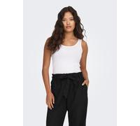 Tanktop JDY "JDYAVA S/L TANK TOP 180 JRS NOOS", Damen, Gr. M, weiß, Jersey, Obermaterial: 95% Baumwolle, 5% Elasthan, unifarben, slim fit normal, Rundhals, Tops Tanktop, in Basic-Form (49879009-M) wei
