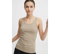 Tanktop JDY "JDYAVA S/L TANK TOP 180 JRS NOOS", Damen, Gr. XL, braun (humus), Jersey, Obermaterial: 95% Baumwolle, 5% Elasthan, unifarben, slim fit normal, Rundhals, Tops Tanktop, in Basic-Form (32723
