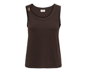 Tanktop JDY "JDYUFFA S/L TOP JRS NOOS", Damen, Gr. L, chicory coffee, Jersey, Obermaterial: 62% Polyester, 33% Viskose, 5% Elasthan, unifarben, normal, Rundhals, Tops Tanktop (66679625-L) chicory coff