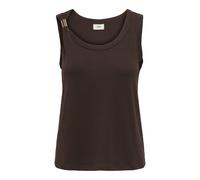 Tanktop JDY "JDYUFFA S/L TOP JRS NOOS", Damen, Gr. M, chicory coffee, Jersey, Obermaterial: 62% Polyester, 33% Viskose, 5% Elasthan, unifarben, normal, Rundhals, Tops Tanktop (66679625-M) chicory coff