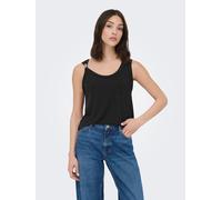 Tanktop JDY "JDYUFFA S/L TOP JRS NOOS", Damen, Gr. XL, schwarz, Jersey, Obermaterial: 62% Polyester, 33% Viskose, 5% Elasthan, unifarben, normal, Rundhals, Tops Tanktop (30630019-XL) schwarz