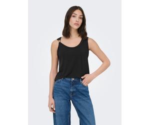 Tanktop JDY "JDYUFFA S/L TOP JRS NOOS", Damen, Gr. XS, schwarz, Jersey, Obermaterial: 62% Polyester, 33% Viskose, 5% Elasthan, unifarben, normal, Rundhals, Tops Tanktop (30630019-XS) schwarz