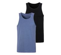 Tanktop JOHN DEVIN, Damen, Gr. 3XL (64/66), blau (blau meliert, schwarz), Jersey, Obermaterial: 60% Baumwolle, 40% Polyester, meliert, unifarben, Basic, regular fit, Rundhals, Tops Tanktop, in schöner