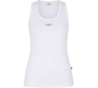 Tanktop JOOP JEANS "Tana", Damen, Gr. M, weiß, Jersey, Obermaterial: 100% Baumwolle, clean, unifarben, regular fit normal, tiefer Rundhals, Tops Tanktop, mit Logoprint (76854463-M) weiß