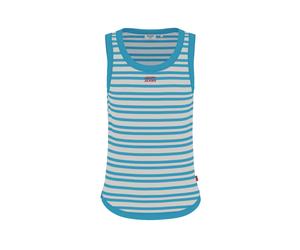 Tanktop JOOP "Tiani", Damen, Gr. M, turquioseaqua, Rippware, Obermaterial: 94% Baumwolle, 6% Elasthan, regular fit, Rundhals, Tops Tanktop, im Streifendesign (93166346-M) turquioseaqua