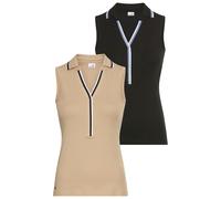 Tanktop KANGAROOS, Damen, Gr. 32/34, schwarz (schwarz, creme), Rippware, Obermaterial: 100% Baumwolle, unifarben mit Farbeinsätzen, Basic, figurbetont hüftlang, V-Ausschnitt, Tops Tanktop, Tape mit Lo