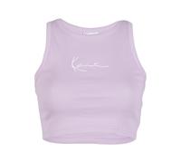 Tanktop KARL KANI "Karl Kani Small Signature Essential Racer Rib Top", Damen, Gr. S, violet, 97% Baumwolle, 3% Elasthan, slim fit, Tops Tanktop (50827452-S) violet