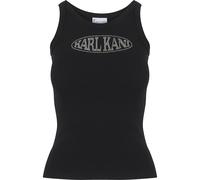 Tanktop KARL KANI "Karl Kani Woven Signature Rhinestone Rib Tank", Damen, Gr. M, schwarz, 100% Baumwolle, slim fit, Tops Tanktop (33081164-M) schwarz