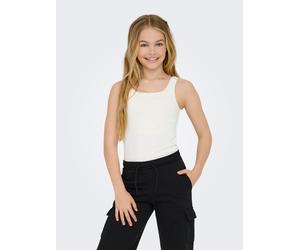 Tanktop KIDS ONLY "KOGEA S/L 2-WAYS TOP JRS NOOS", Mädchen, Gr. 110/116, weiß (cloud dancer), Jersey, Obermaterial: 94% Polyamid, 6% Elasthan, unifarben, regular fit hüftbedeckend, Rundhals, Tops Tank