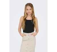 Tanktop KIDS ONLY "KOGEA S/L 2-WAYS TOP JRS NOOS", Mädchen, Gr. 158/164, schwarz, Jersey, Obermaterial: 94% Polyamid, 6% Elasthan, unifarben, regular fit hüftbedeckend, Rundhals, Tops Tanktop, in clea