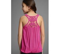 Tanktop KIDSWORLD "Viskose - Top", Mädchen, Gr. 140/146, pink, Jersey, Obermaterial: 100% Viskose, unifarben, weit hüftlang, Rundhals, Tops Tanktop, mit Spitzeneinsatz im Rücken (91326215-140) pink