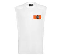 T-Shirt PLEIN SPORT "Tanktop", Herren, Gr. L, 0120, weiß, orange, Obermaterial: 100% Baumwolle, Shirts (50409413-L) 0120, weiß, orange