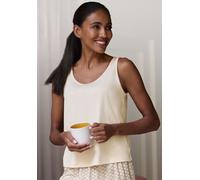 Tanktop LASCANA, Damen, Gr. 36/38, beige, Single Jersey, Obermaterial: 62% Polyester, 33% Viskose, 5% Elasthan, unifarben, Basic, bequem, tiefer Rundhals, Tops Tanktop, aus weicher Viskosemischung (70