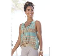 Tanktop LASCANA Gr. 36/38, grün (türkis, bedruckt) Damen Tops Bestseller (41568461-36) türkis, bedruckt