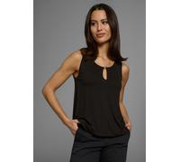 Tanktop LAURA SCOTT, Damen, Gr. 36, schwarz, Single Jersey, Obermaterial: 95% Viskose, 5% Elasthan, unifarben, figurumspielend hüftbedeckend, Rundhals, Tops Tanktop, mit Rundhals-Ausschnitt, ohne Ärme