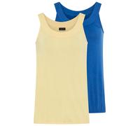 Tanktop LAURA SCOTT, Damen, Gr. 44/46, royalblau, gelb, Single Jersey, Obermaterial: 95% Viskose, 5% Elasthan, unifarben, figurumspielend hüftlang, Rundhals, Tops Tanktop, figurumspielende Passform, G