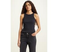 Tanktop LEVI'S "ESSENTIAL RACER TANK", Damen, Gr. L (40), caviar rib, Jersey, Obermaterial: 95% Baumwolle, 5% Elasthan, unifarben, slim fit normal, Rundhals, Tops Tanktop, Slim Fit (96542538-L) caviar