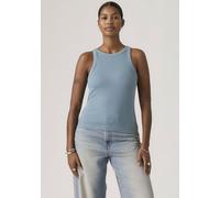 Tanktop LEVI'S "ESSENTIAL RACER TANK", Damen, Gr. L (40), garment dye fa191913 provincial blau rib, Jersey, Obermaterial: 95% Baumwolle, 5% Elasthan, slim fit normal, Rundhals, Tops Tanktop, Slim Fit