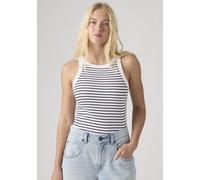 Tanktop LEVI'S "ESSENTIAL RACER TANK", Damen, Gr. L (40), may stripe hellweiß rib, Jersey, Obermaterial: 95% Baumwolle, 5% Elasthan, slim fit normal, Rundhals, Tops Tanktop, Slim Fit (41985853-L) may 
