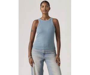 Tanktop LEVI'S "ESSENTIAL RACER TANK", Damen, Gr. M (38), garment dye fa191913 provincial blau rib, Jersey, Obermaterial: 95% Baumwolle, 5% Elasthan, slim fit normal, Rundhals, Tops Tanktop, Slim Fit