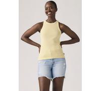 Tanktop LEVI'S "ESSENTIAL RACER TANK", Damen, Gr. S (36), gelb (garment dye fa191913 french vanilla rib), Jersey, Obermaterial: 95% Baumwolle, 5% Elasthan, slim fit normal, Rundhals, Tops Tanktop, Sli