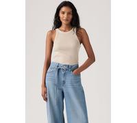 Tanktop LEVI'S "ESSENTIAL RACER TANK", Damen, Gr. XS (34), beige (garment dye fa191913 chateau gray rib), Jersey, Obermaterial: 95% Baumwolle, 5% Elasthan, slim fit normal, Rundhals, Tops Tanktop, Sli