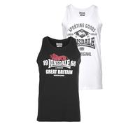 Lonsdale Herren Tanktop Doppelpack Biggin Doublepack, Farbe:Black/White, Größe:S