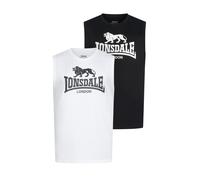 Tanktop LONSDALE "ROLLESTON", Herren, Gr. S, schwarz-weiß (schwarz, weiß), Obermaterial: 100% Baumwolle, Tops Tanktop (90316048-S) schwarz, weiß