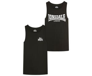 Tanktop LONSDALE "TUGHALL", Herren, Gr. XL, schwarz-weiß (schwarz, weiß), Single Jersey, Obermaterial: 100% Baumwolle, Tops Tanktop (86691428-XL) schwarz, weiß