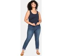 Tanktop SHEEGO, Damen, Gr. 46, blau (marine), 100% Baumwolle, unifarben, Rundhals, Tops Tanktop (11030622-46) marine
