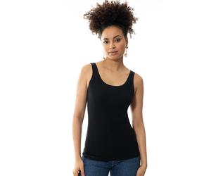 Tanktop MEY "Noblesse", Damen, Gr. 36, schwarz, Feinripp, Obermaterial: 100% Baumwolle, unifarben, Basic hüftbedeckend, tiefer Rundhals, Tops Tanktop, ohne auftragende Seitennähte, Slim Fit, tiefer Ru