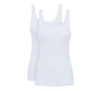 Tanktop MEY "Pure Sense", Damen, Gr. S (M), weiß, Feinripp, Obermaterial: 50% Viskose, 46% Polyamid, 4% Elasthan, unifarben, figurbetont hüftbedeckend, tiefer Rundhals, Tops Tanktop, ohne auftragende 