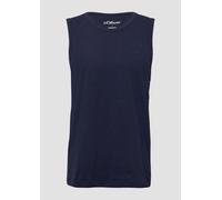 Tanktop mit Flammgarnstruktur und Logo S blau 2163478.5852.S