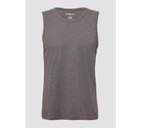 s.Oliver Tanktop mit Flammgarnstruktur und Logo grau meliert XL