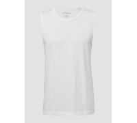 Tanktop mit Flammgarnstruktur und Logo XXL weiß 2163478.0100.XXL