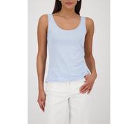 Tanktop MONARI "Top Basic", Damen, Gr. 40, light sky, Web, Obermaterial: 95% Baumwolle, 5% Elasthan, unifarben, regular fit taillenbedeckt, tiefer Rundhals, Tops Tanktop, Körpernahe Passform mit tiefe