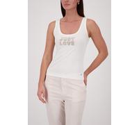 Tanktop MONARI "Top Just Love", Damen, Gr. 34, off, weiß, Web, Obermaterial: 94% Baumwolle, 6% Elasthan, unifarben, regular fit taillenbedeckt, tiefer Rundhals, Tops Tanktop, Regular fit mit Schmuck (