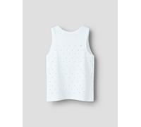 Tanktop NAME IT "NKFHEBA SLIM TANK TOP", Mädchen, Gr. 158/164, weiß (hellweiß), Jersey, Obermaterial: 95% Baumwolle, 5% Elasthan, bedruckt, slim fit normal, Rundhals, Tops Tanktop, Baumwollmischung, s