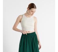 Tanktop NEW BALANCE, Damen, Gr. L, weiß, Jersey, Obermaterial: 73% Polyester, 18% Lyocell, 9% Elasthan, unifarben, Rundhals, Tops Tanktop, mit Label (39840860-L) weiß