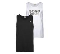 Tanktop OCEAN SPORTSWEAR, Herren, Gr. M (48/50), schwarz-weiß (schwarz, weiß), Single Jersey, Obermaterial: 100% Baumwolle, bedruckt, unifarben, Basic, Rundhals, Tops Tanktop, in Baumwoll -Qualität (1