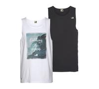 Tanktop OCEAN SPORTSWEAR, Herren, Gr. XL (56/58), schwarz-weiß (schwarz, weiß, bedruckt, bedruckt), Single Jersey, Obermaterial: 100% Baumwolle, bedruckt, unifarben, Basic, Rundhals, Tops Tanktop, in
