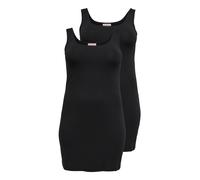 Tanktop ONLY CARMAKOMA "CARTIME LONGTANK TOP 2PACK JRS NOOS", Damen, Gr. S, schwarz pack:2 pack with schwarz, Jersey, Obermaterial: 95% Baumwolle, 5% Elasthan, unifarben, regular fit Po-bedeckend, Run